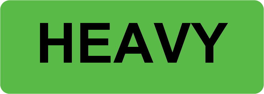 HEAVY - 70 x 25, Paper, Black print on Fluoro Green Label, 500 per roll