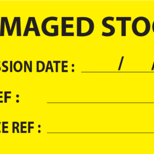 DAMAGED STOCK - 70 x 40 Black on Fluoro Yellow 500 per roll