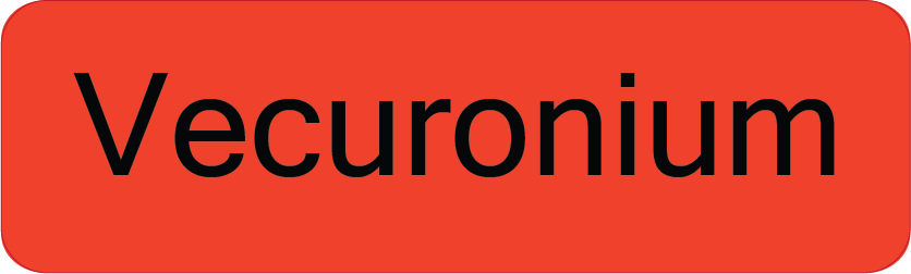 Vecuronium, 40 x 12, PAPER, Black print on Red Label, 800 per roll