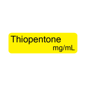 Thiopentone mg/mL , 40 x 12, PAPER, Black print on Yellow Label, 800 per roll
