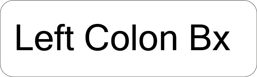 Left Colon Bx- 40 x 12, PAPER, Black print on White Label, 800 per roll