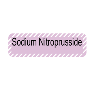 Sodium Nitroprusside - 40 x 12, PAPER, Black print on Violet/White diag stripe Label, 800 per roll