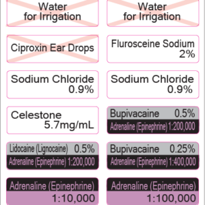 ENT - 16 Labels per page Sterile Label Sheet - 40 x 12, Polypropylene with acrylic permanent adhesive 1 label sheet per pouch, 100 per box, Gamma Sterlised