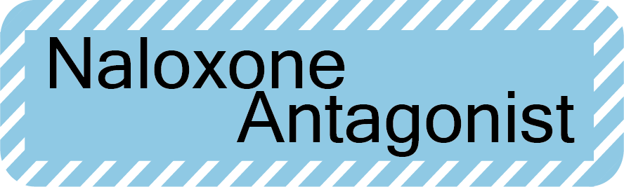 Naloxone Antagonist, 40 x 12, PAPER, Black print on Blue Label with White Diagonal stripes, 800 per roll