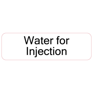 Water for injection - 40 x 12, PAPER, Black print on White Label, 800 per roll