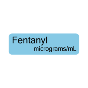 Fentanyl micrograms/mL, 40 x 12, PAPER, Black print on Blue Label, 800 per roll