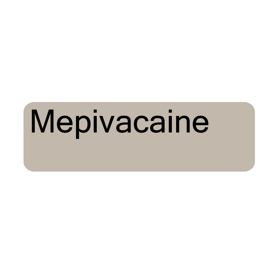 Mepivacaine - 40 x 12, PAPER, Black print on Grey Label, 800 per roll