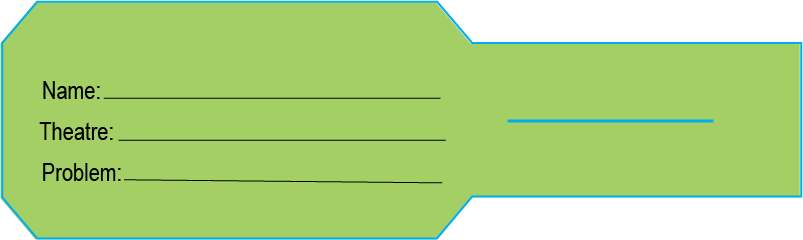 NAME THEATRE PROBLEM - 60 x 240mm, GREEN POLY, 500 tags per roll matte finish
