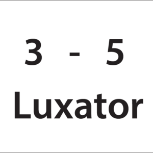 3-5 Luxator-27mm x 36mm Black Print  on White Label, 400 per roll