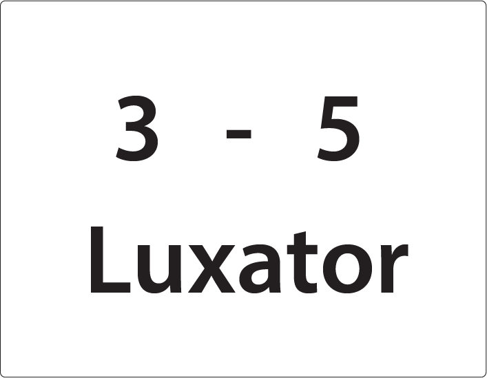 3-5 Luxator-27mm x 36mm Black Print on White Label, 400 per roll