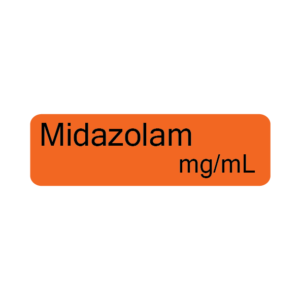 Midazolam mg/mL, 12x40mm, PAPER, Black print on Orange Label, 800 per roll