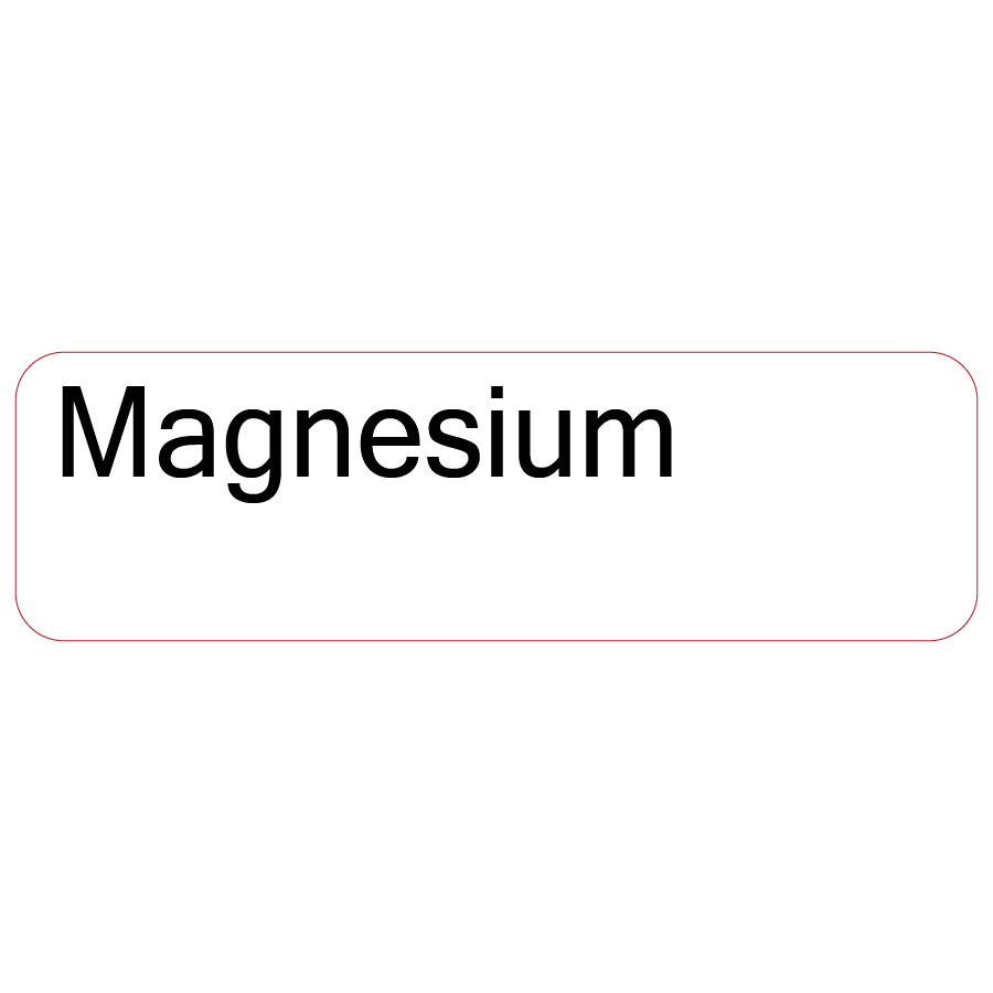 Magnesium - 40 x 12, PAPER, Black print on White Label, 800 per roll