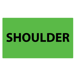Shoulder - 70 x 40, PAPER, Black Print on Fluoro Green Label, 500 Per Roll