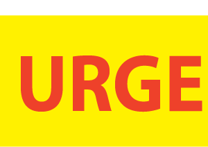URGENT- 40 x 12, PAPER, Black print on Yellow Label, 800 per roll