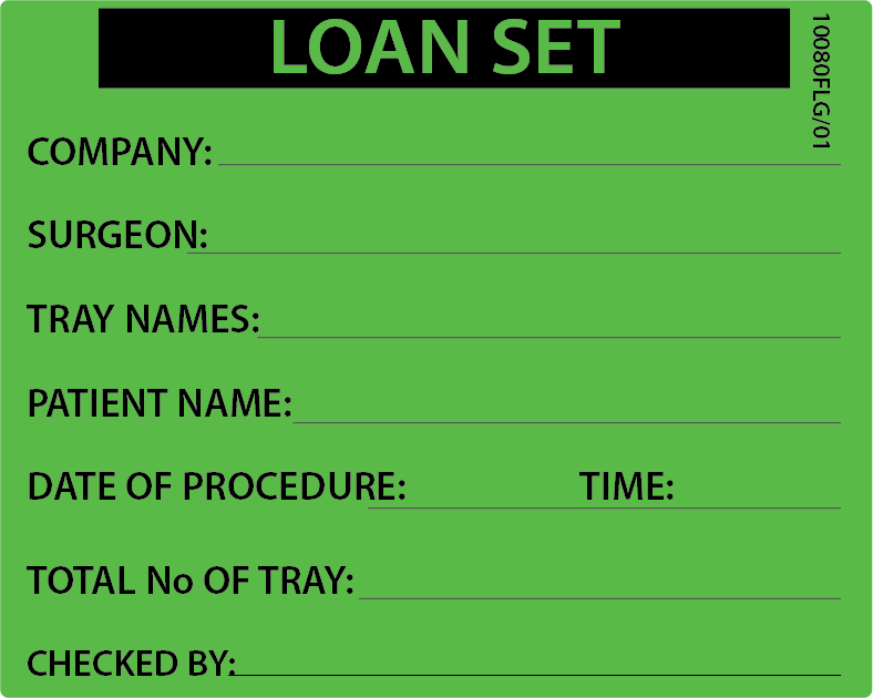 LOAN SET - PAPER, 100 x 80, Black Print on Fluoro Green, 400 per roll
