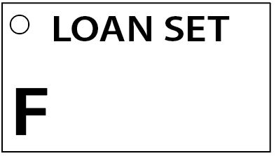 LOAN SET F - 90 x 50, Black print on WHITE,100 per packet with ties