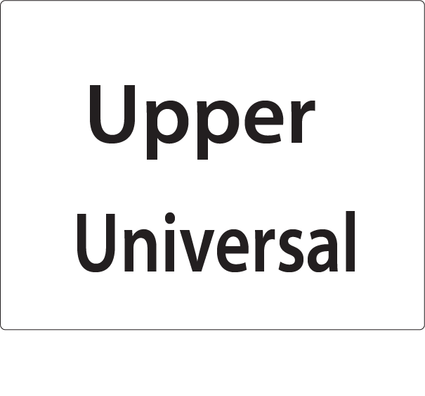 Upper Universal -27mm x 36mm Black Print on White Label, 400 per roll