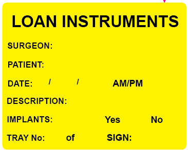 LOAN INSTRUMENTS - 100 x 80, PAPER, Black Print on Fluoro Yellow Label, 400 per roll