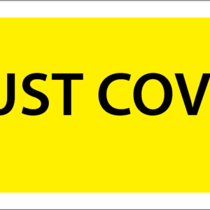 DUST COVER - 90 x 45, PAPER, Black print on Yellow Label, 500 per roll.