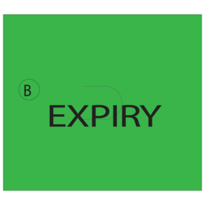 EXPIRY LABEL - Black print on Green Label 1500/rl LABEL SIZE 16X18mm