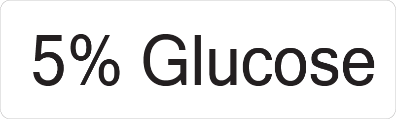 5% Glucose - 40 x 12, PAPER, Black print on White Label, 800 per roll