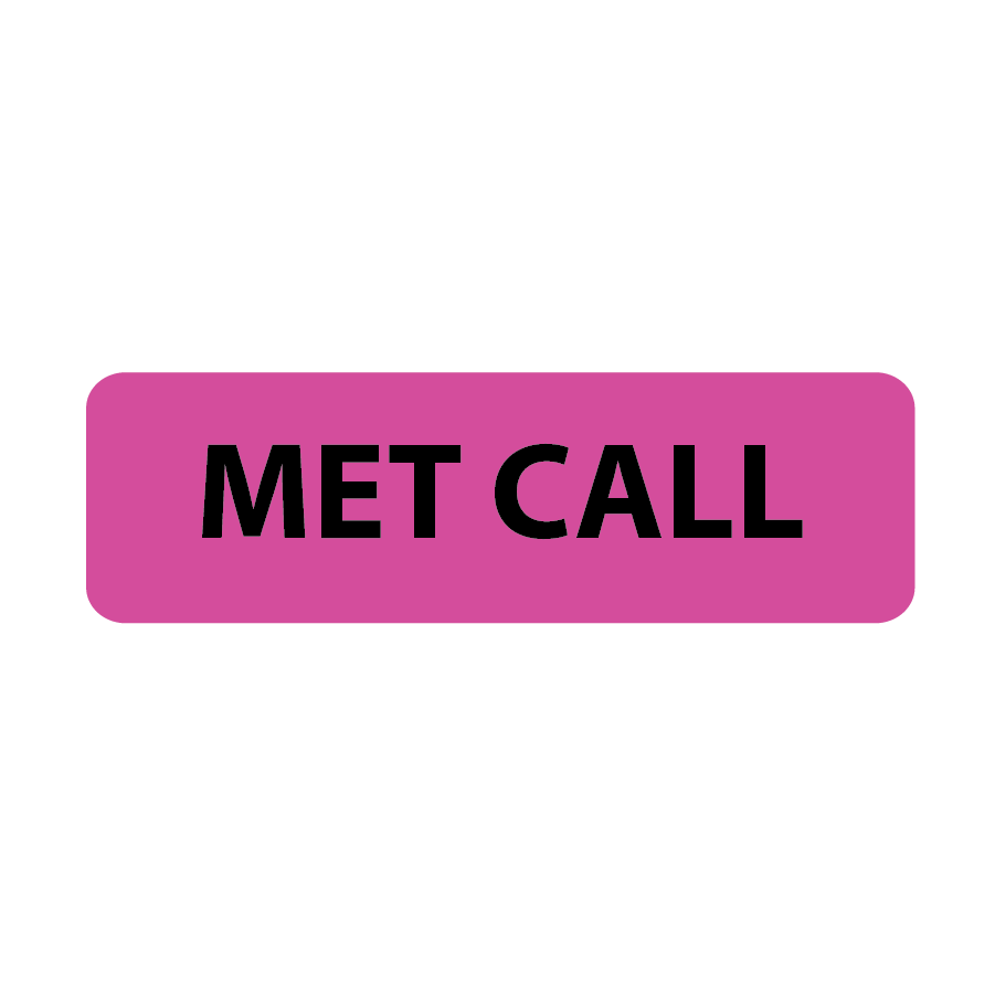 MET CALL - 40 x 12, PAPER, Black print on Fluoro Pink, 800 per roll
