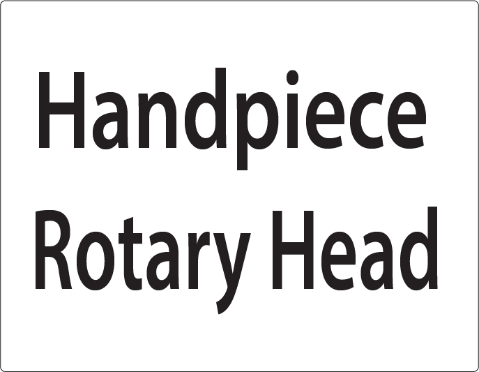 Handpiece Rotary Head -27mm x 36mm Black Print on White Label, 400 per roll