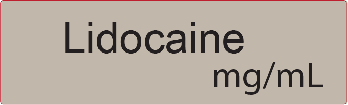 Lidocaine mg/ml- 40 x 12, PAPER, Black print on Grey Label, 800 PER ROLL