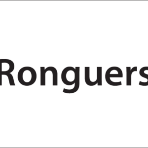 Ronguers -27mm x 36mm Black Print on White Label, 400 per roll