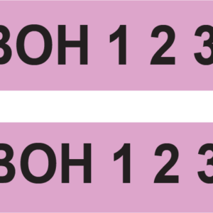ML68/BV BOH 123 - Black on Violet,- 8 x 35mm, 1,000 Per Roll ML/