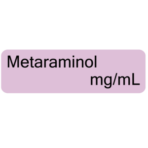 Metaraminol mg/mL, 40 x 12, PAPER, Black print on Violet Label, 800 per roll