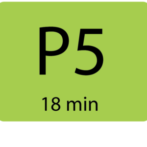 P5 18min - 43mm x 55mm, PAPER, Black print on Green label, 400 per roll