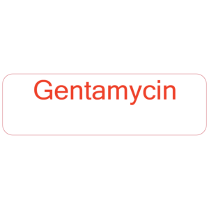 Gentamycin - 40 x 12, PAPER, RED print on White Label, 800 per roll