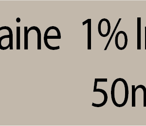 LIGNOcaine 1% Injection (50mg/5ml) - black on grey, 100 per box, gamma sterilized