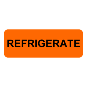 Refrigerate- 70mm x 25mm Black on Fluoro Orange 500/rl
