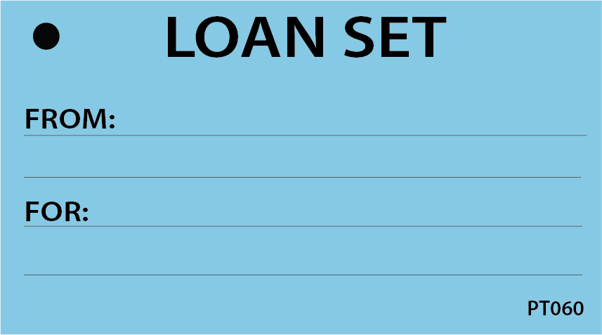 LOAN SET - 9106, 50 x 90, Black on Blue, 100 per Pack with Ties