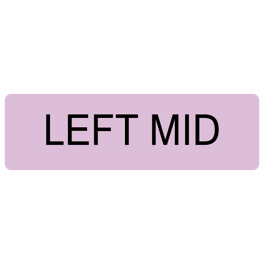 LEFT MID, 40 x 12, PAPER, Black print on Violet Label, 800 per roll