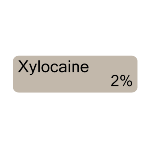 Xylocaine 2% - 40 x 12, PAPER, Black print on Grey Label, 800 per roll