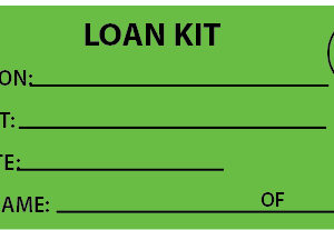 LOAN KIT - 110 x 50, Black print on Green Tag, 100 per pack with ties