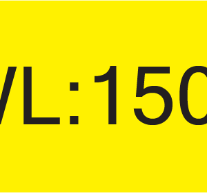 SWL : 150kg, 70 x 25, PAPER, Black print on Fluoro Yellow label, 500 per roll