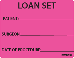 LOAN SET - 100 x 80, PAPER, Black print on Fluoro Pink label, 400 per roll