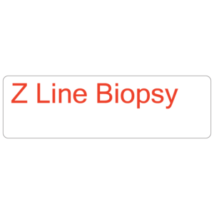 Z line Biopsy - 40 x 12, PAPER, Red print on White Label. 800 per roll