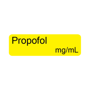 Propofol mg/mL - 40 x 12, PAPER, Black print on Yellow Label, 800 per roll