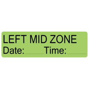 LEFT MID ZONE - 40 x 12, PAPER,  Black print on Green Label, 800 per roll