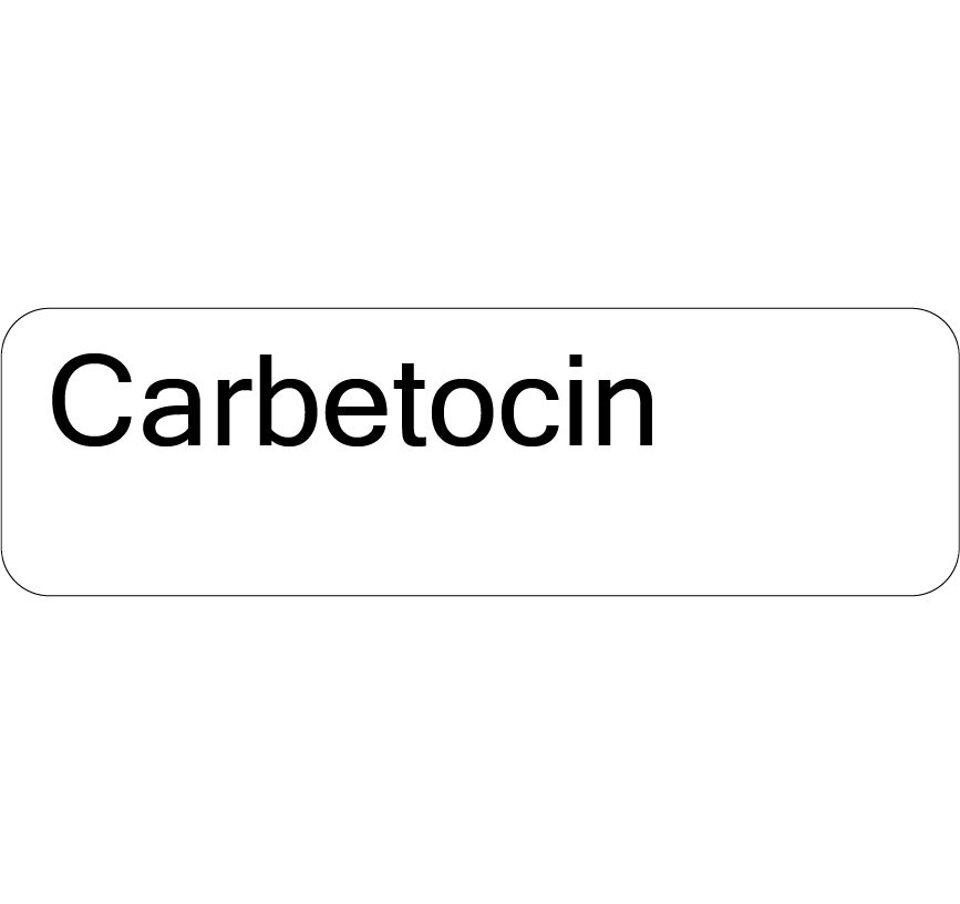 Carbetocin - 40 x 12, PAPER, Black print on White Label, 800 per roll