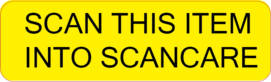 SCAN THIS ITEM INTO SCANCARE- 40 x 12 , PAPER, Black print on Fluoro Yellow Label, 800 per roll