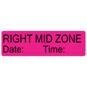 RIGHT MID ZONE - 40 x 12, PAPER, Black print on Fluoro Pink Label, 800 per roll