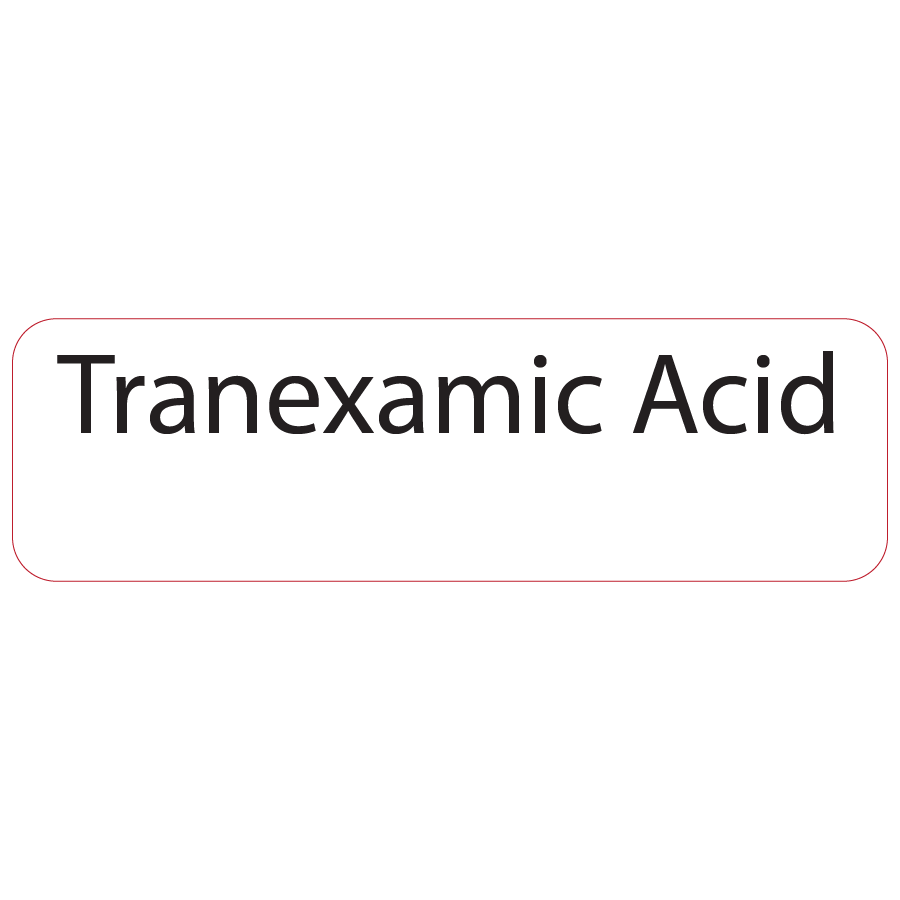 Tranexamic Acid - 40 x 12, PAPER, Black print on White Label, 800 per roll