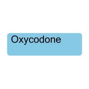 Oxycodone, 40 x 12, PAPER, Black print on Blue Label, 800 per roll