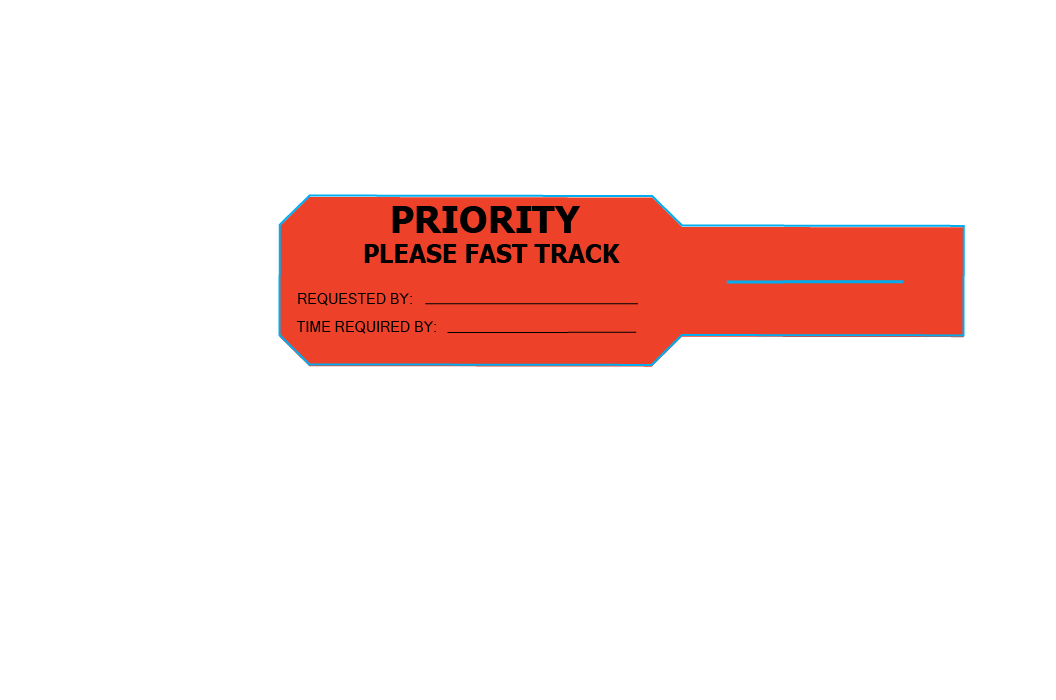 PRIORTY PLEASE FAST TRACK, Black on Red, 60mm x 240, 500 labels per roll.